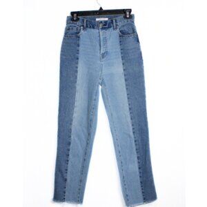 Pacsun womens jeans size 25 two tone high rise straight leg cropped button fly